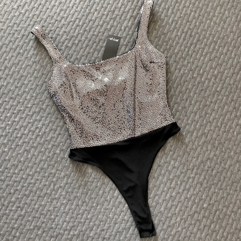 NWT Nasty Gal Sequin Bodysuit size 6